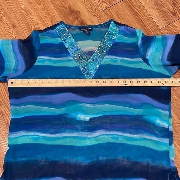 SML Sport women’s beach cover-up. Size L. Blue/green. - Picture 4 of 5